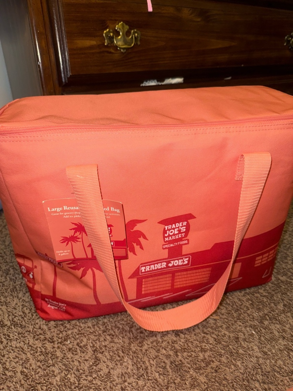 Trader Joe’s Joes Large Insulated Bag Peach